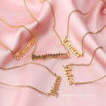 New fashion stainless steel gold plated 12 zodiac letter old English spelling out charm necklace